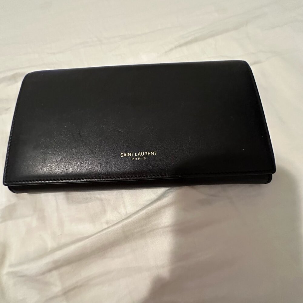 Saint Laurent Classic Monogram Leather Clutch